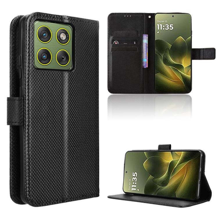 Custodia per telefono in pelle con trama a diamante, For Motorola Moto G06 / G06 Power, For Motorola Edge 70 5G, For Motorola Moto G56 / G66j / G66y 5G, For Motorola Edge 60 Pro / 60s Pro 5G