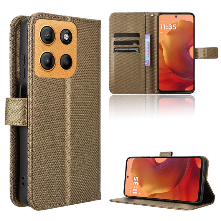 Custodia per telefono in pelle con trama a diamante, For Motorola Moto X70 Air Pro / Signature 5G, For Motorola Moto G17 / G17 Power 4G, For Motorola Edge 70 Fusion 5G, For Motorola Moto G67 Power / G57 Power
