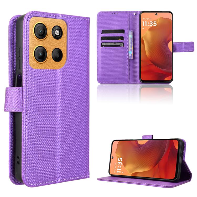 Custodia per telefono in pelle con trama a diamante, For Motorola Moto X70 Air Pro / Signature 5G, For Motorola Moto G17 / G17 Power 4G, For Motorola Edge 70 Fusion 5G, For Motorola Moto G67 Power / G57 Power