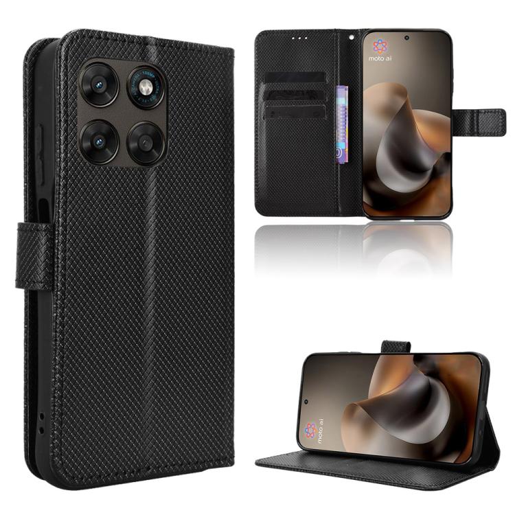 Custodia per telefono in pelle con trama a diamante, For Motorola Moto G Max / G87 / G67 / G77 5G, For Motorola Edge 5G 2026, For Motorola Moto G37 / G47 / G37 Power, For Motorola Edge 70 Pro 5G