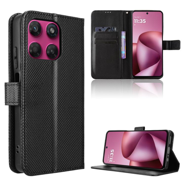 Custodia per telefono in pelle con trama a diamante, For Motorola Moto G Max / G87 / G67 / G77 5G, For Motorola Edge 5G 2026, For Motorola Moto G37 / G47 / G37 Power, For Motorola Edge 70 Pro 5G