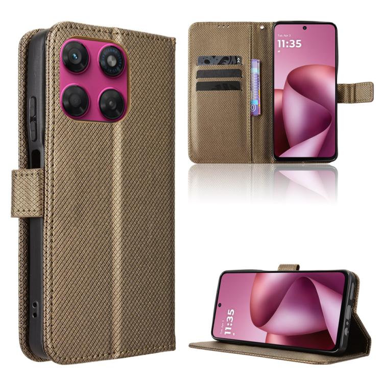 Custodia per telefono in pelle con trama a diamante, For Motorola Moto G Max / G87 / G67 / G77 5G, For Motorola Edge 5G 2026, For Motorola Moto G37 / G47 / G37 Power, For Motorola Edge 70 Pro 5G
