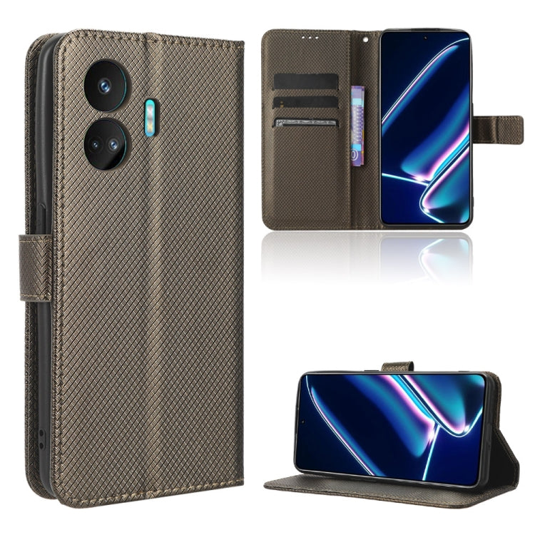 Custodia per telefono in pelle con trama a diamante, For Realme C65 4G, For Realme GT Neo5 SE