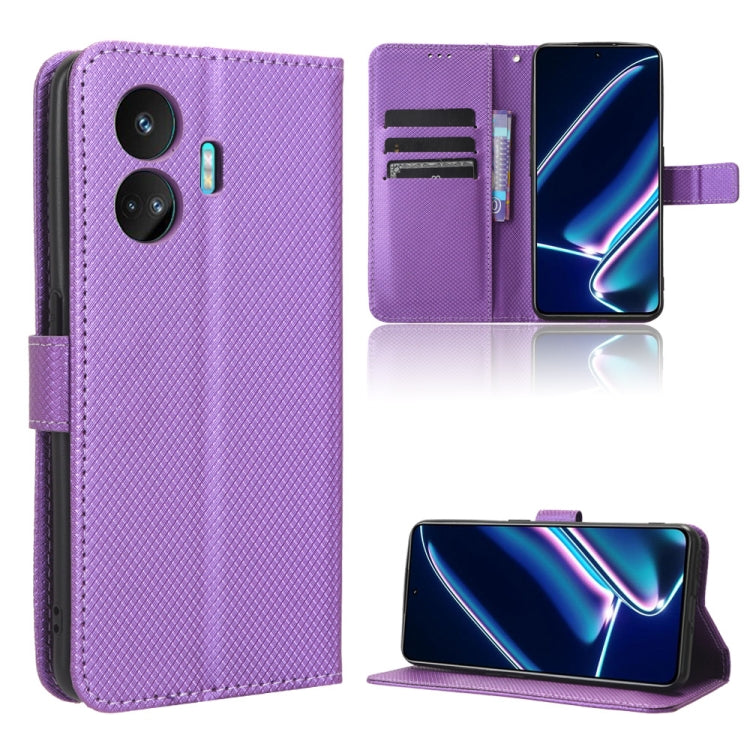 Custodia per telefono in pelle con trama a diamante, For Realme C65 4G, For Realme GT Neo5 SE
