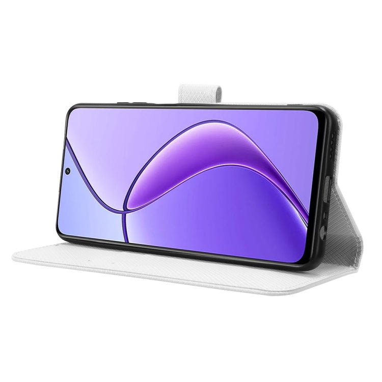 Custodia per telefono in pelle con trama a diamante, For Realme 12 5G / 12X 5G, For Realme Narzo 70 Pro 5G, For Realme 12+ 5G, For Realme Note 50 4G