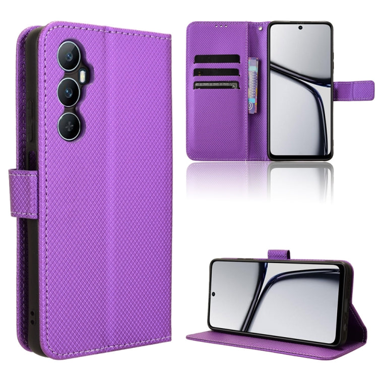 Custodia per telefono in pelle con trama a diamante, For Realme C65 4G, For Realme GT Neo5 SE