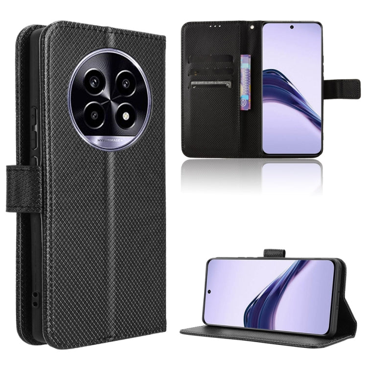 Custodia per telefono in pelle con trama a diamante, For Realme C75 4G, For Realme GT 7 Pro 5G, For Realme 13+ 5G Global, For Realme 13 Pro 5G / 13 Pro+ 5G