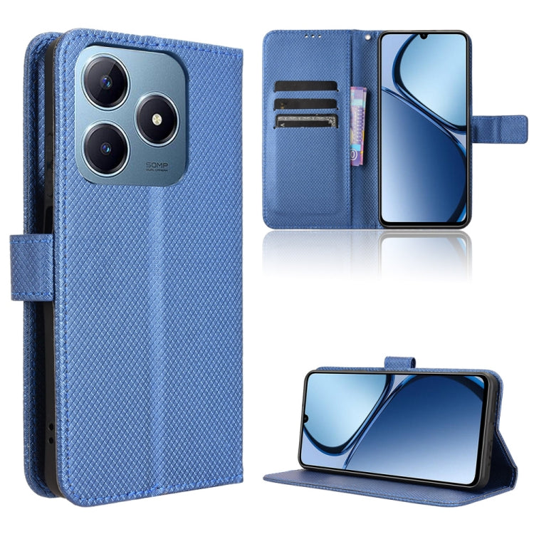 Custodia per telefono in pelle con trama a diamante, For Realme GT 6 / GT 6T / GT Neo6, For Realme C63 4G / C61 4G / Narzo N63 4G, For Realme 12 Lite 4G, For Realme GT Neo6 SE 5G