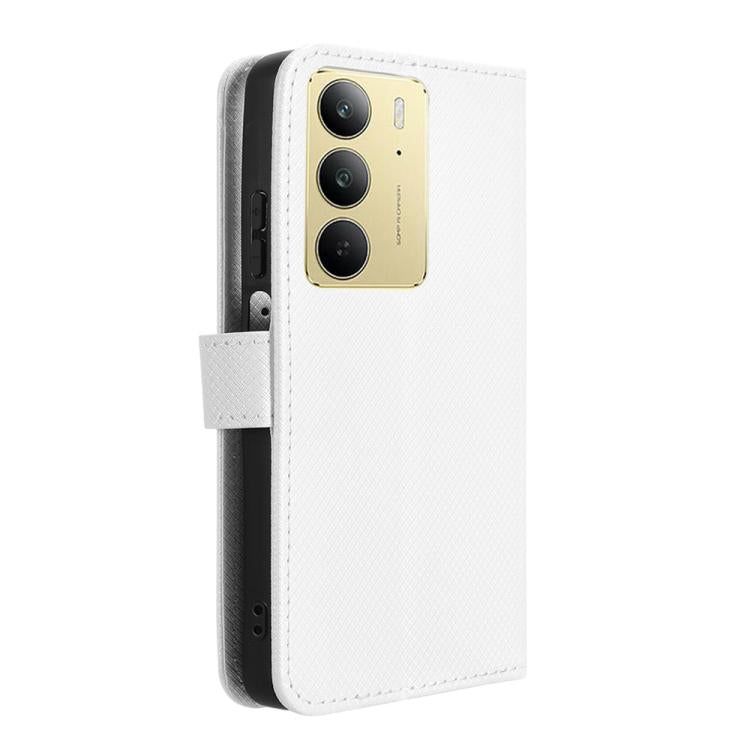 Custodia per telefono in pelle con trama a diamante, For Realme C75 4G, For Realme GT 7 Pro 5G, For Realme 13+ 5G Global, For Realme 13 Pro 5G / 13 Pro+ 5G