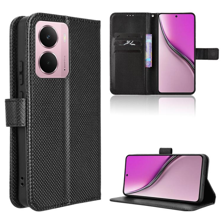 Custodia per telefono in pelle con trama a diamante, For Realme 14x 5G Malaysia / V70, For Realme 14 5G, For Realme P3 Ultra 5G, For Realme P3 5G / Neo7x 5G