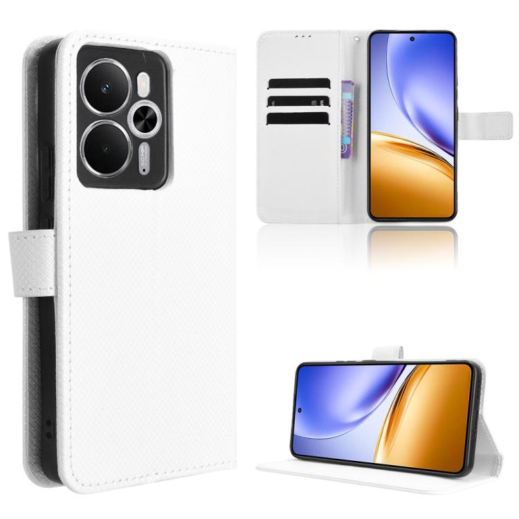 Custodia per telefono in pelle con trama a diamante, For Realme 14x 5G Malaysia / V70, For Realme 14 5G, For Realme P3 Ultra 5G, For Realme P3 5G / Neo7x 5G
