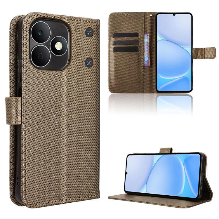 Custodia per telefono in pelle con trama a diamante, For Realme P4 Power 5G, For Realme Note 80 4G, For Realme 16 5G, For Realme 16 Pro+ 5G