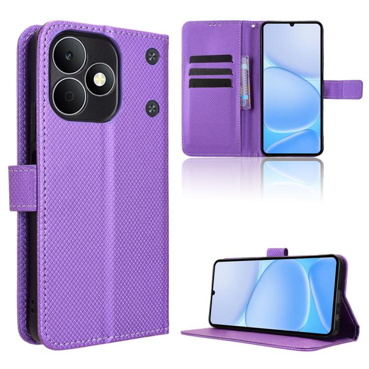 Custodia per telefono in pelle con trama a diamante, For Realme P4 Power 5G, For Realme Note 80 4G, For Realme 16 5G, For Realme 16 Pro+ 5G