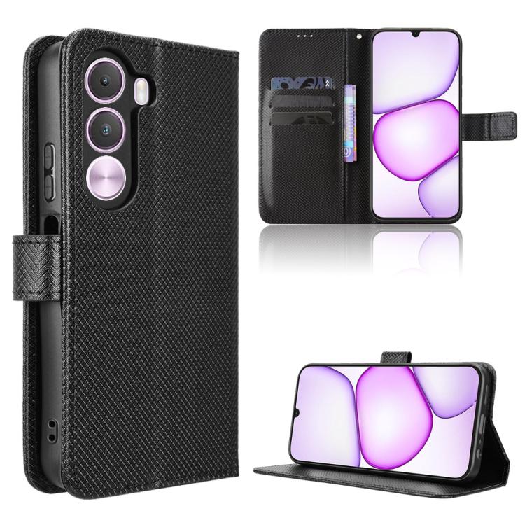 Custodia per telefono in pelle con trama a diamante, For Realme 16T 5G, For Realme C100i 4G / C100x 4G, For Realme C100 4G, For Realme C83 5G / P4 Lite 5G