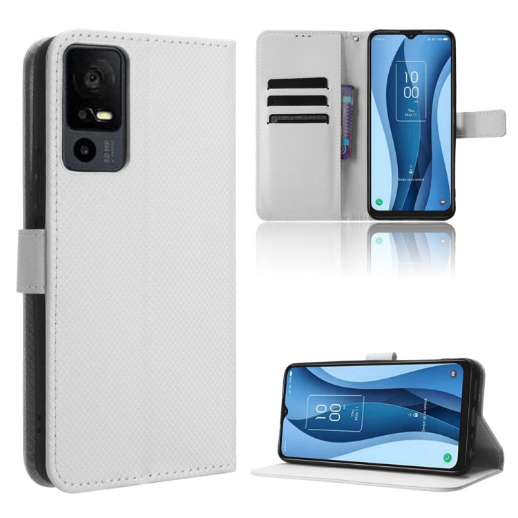 Custodia per telefono in pelle con trama a diamante, For TCL 40 NxtPaper 4G, For TCL 40 XE 5G, For TCL 40 XL, For TCL ION X
