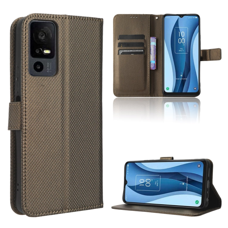 Custodia per telefono in pelle con trama a diamante, For TCL 40 NxtPaper 4G, For TCL 40 XE 5G, For TCL 40 XL, For TCL ION X