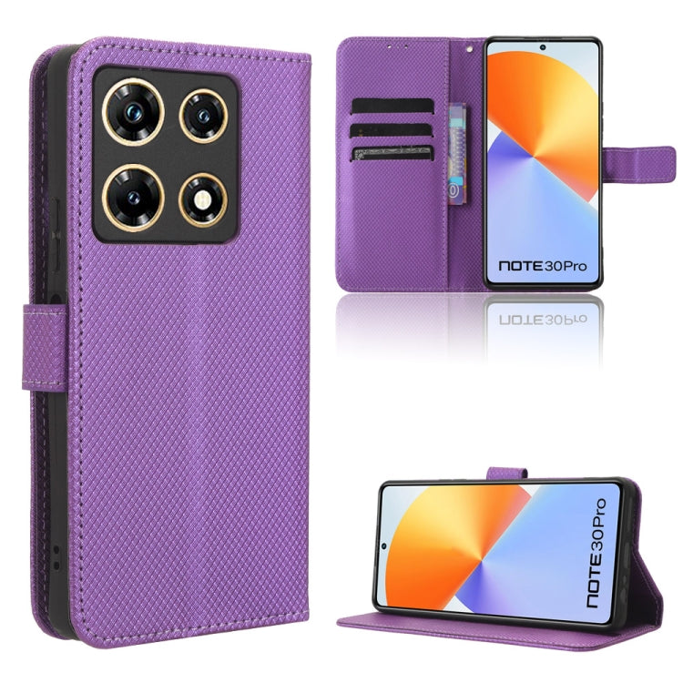 Custodia per telefono in pelle con trama a diamante, For Infinix Note 30i, For Infinix Note 30 Pro, For Infinix Note 30 4G, For Infinix Note 30 VIP