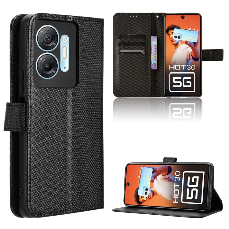 Custodia per telefono in pelle con trama a diamante, For Infinix Hot 30 5G X6832, For Infinix Smart 7 Plus, For Infinix Note 30 5G, For Infinix Smart 7 HD X6516