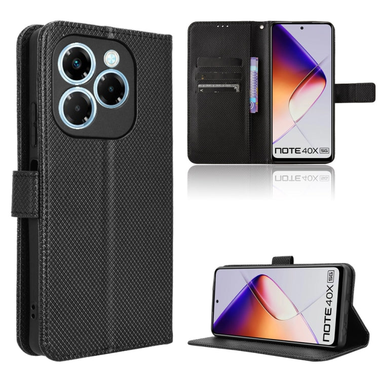 Custodia per telefono in pelle con trama a diamante, For Infinix Note 40X 5G, For Infinix Note 40 5G, For Infinix GT 20 Pro 5G, For Infinix Note 40 Pro 4G
