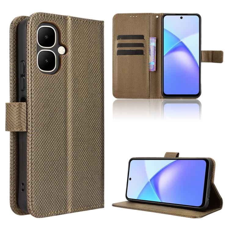 Custodia per telefono in pelle con trama a diamante, For Infinix Hot 60 Pro+ 4G, For Infinix Hot 60 Pro 4G, For Infinix Smart 10 Plus 4G, For Infinix Smart 10 / Tecno Pop 10 4G