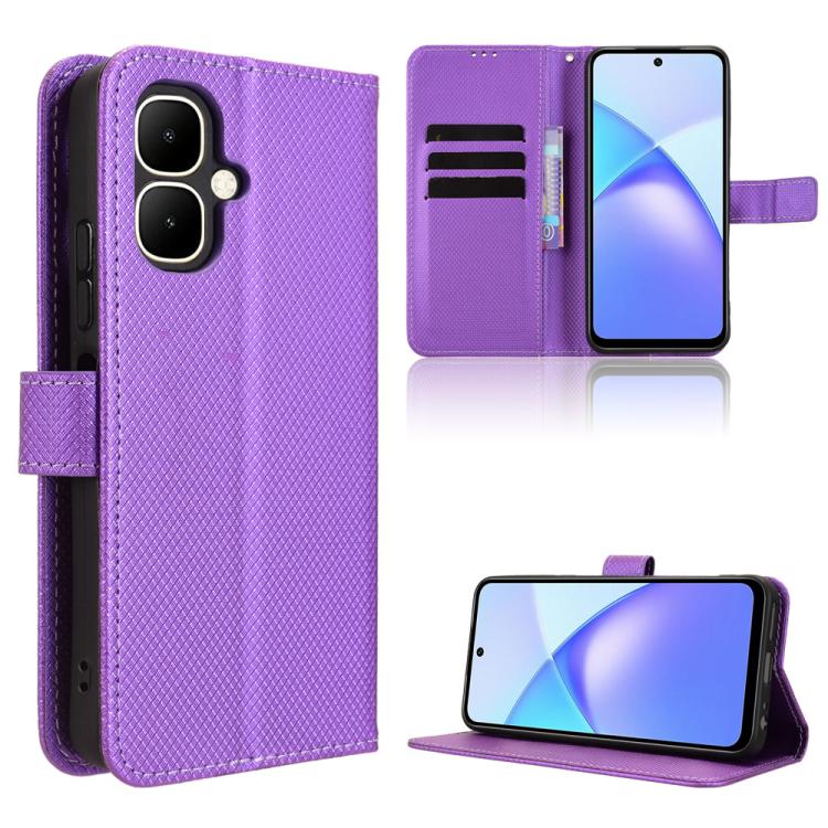 Custodia per telefono in pelle con trama a diamante, For Infinix Hot 60 Pro+ 4G, For Infinix Hot 60 Pro 4G, For Infinix Smart 10 Plus 4G, For Infinix Smart 10 / Tecno Pop 10 4G