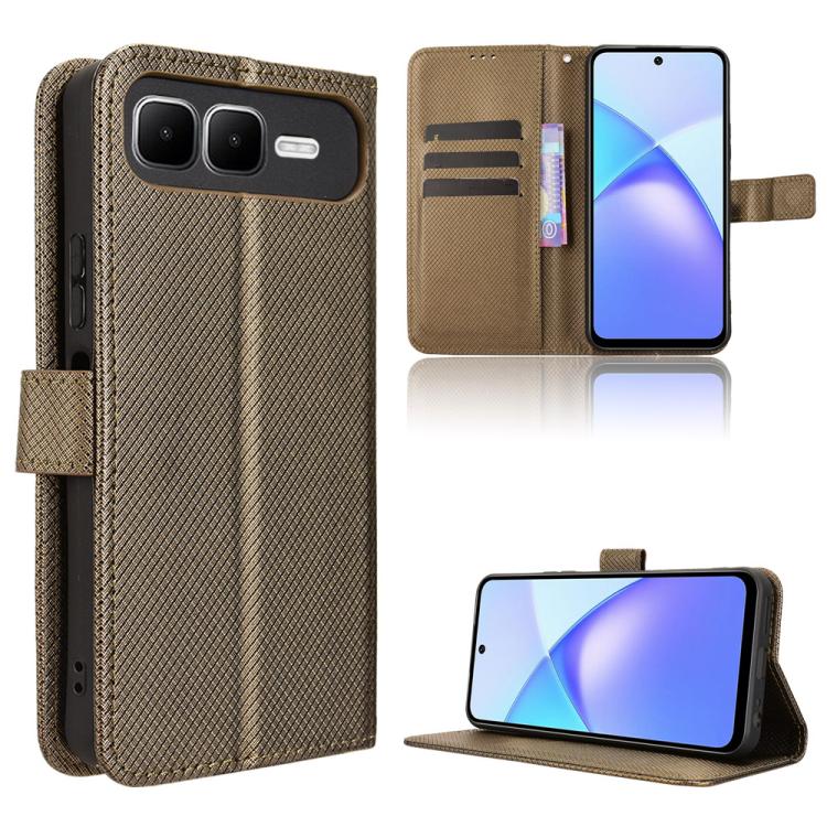 Custodia per telefono in pelle con trama a diamante, For Infinix Hot 60 Pro+ 4G, For Infinix Hot 60 Pro 4G, For Infinix Smart 10 Plus 4G, For Infinix Smart 10 / Tecno Pop 10 4G