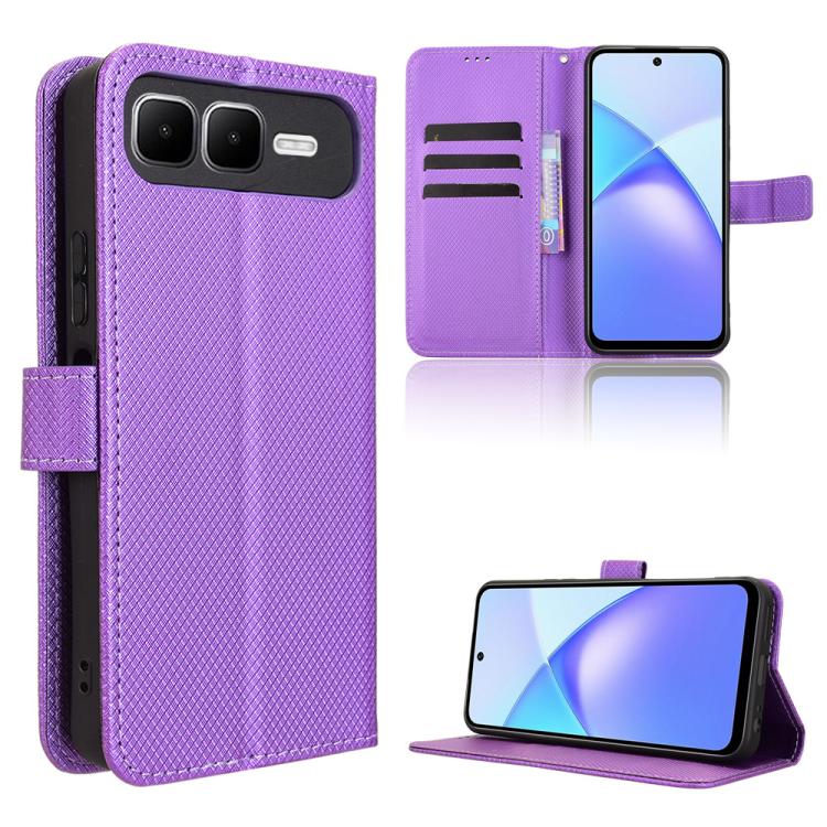 Custodia per telefono in pelle con trama a diamante, For Infinix Hot 60 Pro+ 4G, For Infinix Hot 60 Pro 4G, For Infinix Smart 10 Plus 4G, For Infinix Smart 10 / Tecno Pop 10 4G