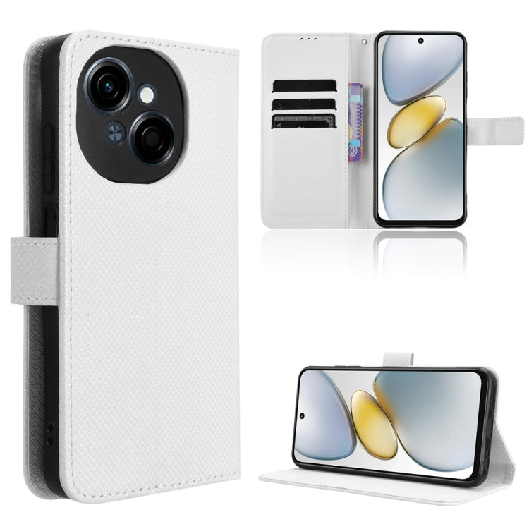 Custodia per telefono in pelle con trama a diamante, For Tecno Spark Go 1 / Pop 9 / Spark Go 2025, For Tecno Spark 30C 4G, For Tecno Spark 20 Pro 5G, For Tecno Camon 30 Premier 5G