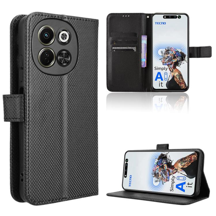 Custodia per telefono in pelle con trama a diamante, For Tecno Camon 30S 4G / 30S Pro 4G, For Tecno Pova 6 Neo 5G / Spark 30 5G, For Tecno Spark 30 Pro 4G, For Tecno Spark 30 4G