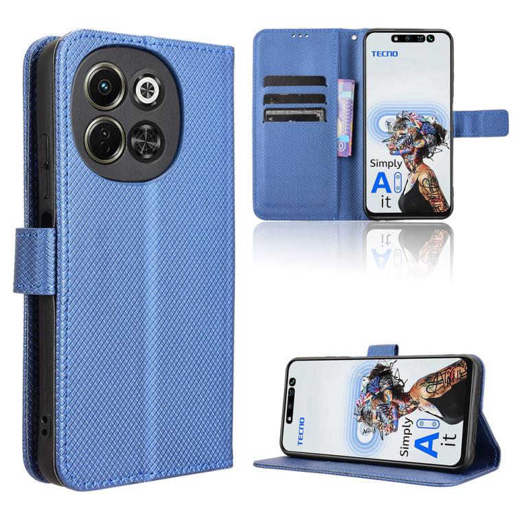 Custodia per telefono in pelle con trama a diamante, For Tecno Camon 30S 4G / 30S Pro 4G, For Tecno Pova 6 Neo 5G / Spark 30 5G, For Tecno Spark 30 Pro 4G, For Tecno Spark 30 4G