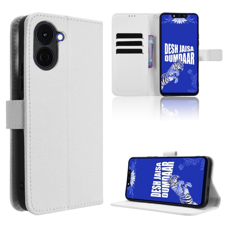Custodia per telefono in pelle con trama a diamante, For Tecno Camon 50 4G, For Tenco Spark Go 3, For Tecno Spark Slim, For Tecno Spark 40C