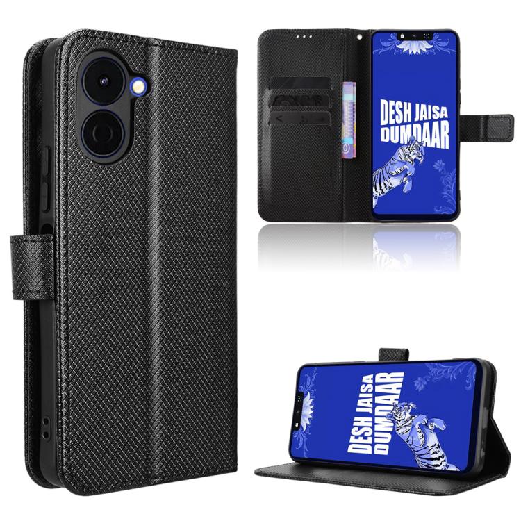 Custodia per telefono in pelle con trama a diamante, For Tecno Camon 50 4G, For Tenco Spark Go 3, For Tecno Spark Slim, For Tecno Spark 40C