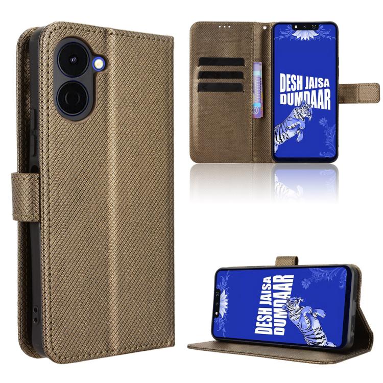 Custodia per telefono in pelle con trama a diamante, For Tecno Camon 50 4G, For Tenco Spark Go 3, For Tecno Spark Slim, For Tecno Spark 40C