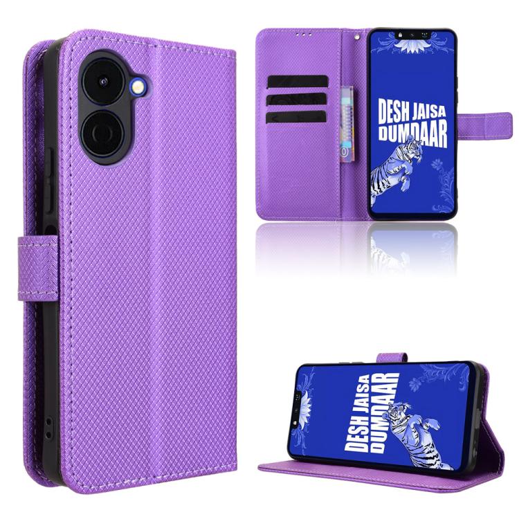Custodia per telefono in pelle con trama a diamante, For Tecno Camon 50 4G, For Tenco Spark Go 3, For Tecno Spark Slim, For Tecno Spark 40C