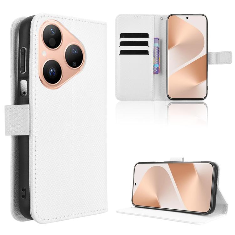 Custodia per telefono in pelle con trama a diamante, For Huawei Pura 80 Pro 5G / 80 Pro+ 5G, For Huawei Pura 80 5G, For Huawei nova 14 Ultra 5G, For Huawei nova 14 Pro 5G