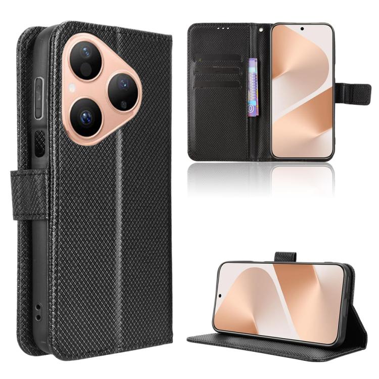 Custodia per telefono in pelle con trama a diamante, For Huawei Pura 80 Pro 5G / 80 Pro+ 5G, For Huawei Pura 80 5G, For Huawei nova 14 Ultra 5G, For Huawei nova 14 Pro 5G
