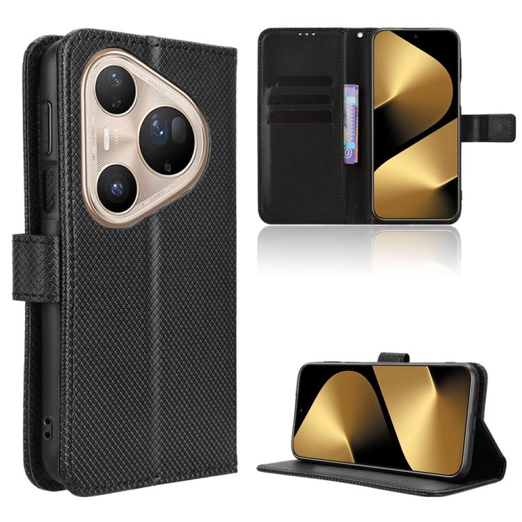 Custodia per telefono in pelle con trama a diamante, For Huawei Pura 80 Pro 5G / 80 Pro+ 5G, For Huawei Pura 80 5G, For Huawei nova 14 Ultra 5G, For Huawei nova 14 Pro 5G