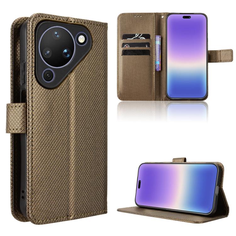 Custodia per telefono in pelle con trama a diamante, For Huawei Enjoy 90 Pro Max 5G / nova 15 Max, For Huawei Pura 90 Pro Max 5G, For Huawei Pura 90 Pro 5G, For Huawei Pura 90 5G