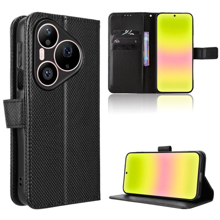 Custodia per telefono in pelle con trama a diamante, For Huawei Enjoy 90 Pro Max 5G / nova 15 Max, For Huawei Pura 90 Pro Max 5G, For Huawei Pura 90 Pro 5G, For Huawei Pura 90 5G
