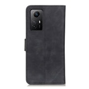 KHAZNEH Custodia per telefono in pelle a conchiglia con texture retrò, For Xiaomi Redmi Note 12S 4G