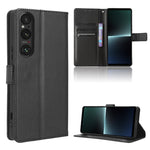 Custodia per telefono in pelle con trama a diamante, For Sony Xperia 1 VI 2024, For Sony Xperia 5 V 2023, For Sony Xperia 1 V, For Sony Xperia 10 V