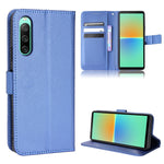 Custodia per telefono in pelle con trama a diamante, For Sony Xperia 1 VI 2024, For Sony Xperia 5 V 2023, For Sony Xperia 1 V, For Sony Xperia 10 V