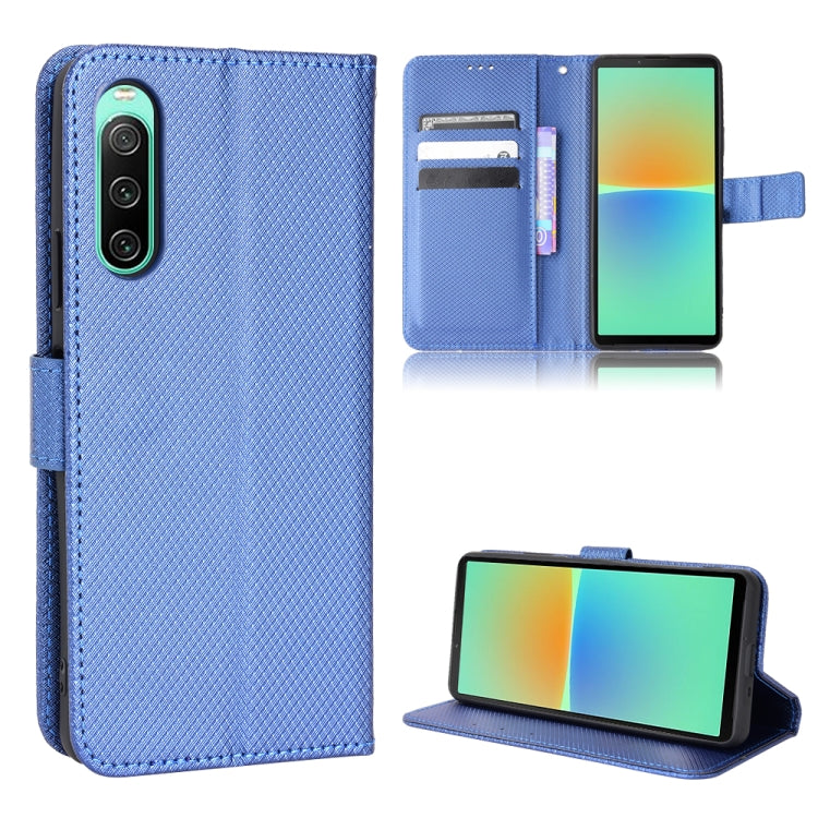Custodia per telefono in pelle con trama a diamante, For Sony Xperia 1 VI 2024, For Sony Xperia 5 V 2023, For Sony Xperia 1 V, For Sony Xperia 10 V