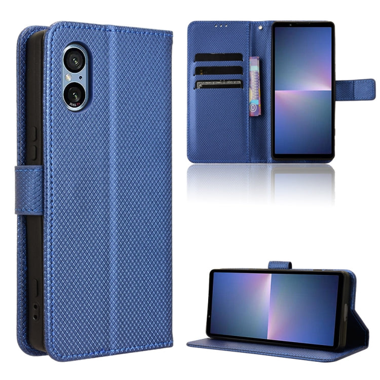 Custodia per telefono in pelle con trama a diamante, For Sony Xperia 1 VI 2024, For Sony Xperia 5 V 2023, For Sony Xperia 1 V, For Sony Xperia 10 V
