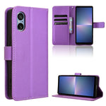 Custodia per telefono in pelle con trama a diamante, For Sony Xperia 1 VI 2024, For Sony Xperia 5 V 2023, For Sony Xperia 1 V, For Sony Xperia 10 V
