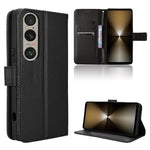 Custodia per telefono in pelle con trama a diamante, For Sony Xperia 1 VI 2024, For Sony Xperia 5 V 2023, For Sony Xperia 1 V, For Sony Xperia 10 V
