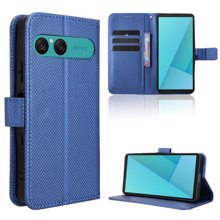 Custodia per telefono in pelle con trama a diamante, For Sony Xperia 1 VIII, For Sony Xperia 10 VII, For Sony Xperia 1 VII, For Sony Xperia 10 VI 2024