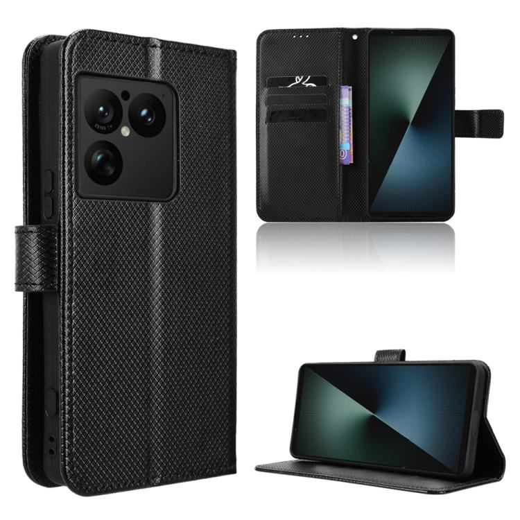 Custodia per telefono in pelle con trama a diamante, For Sony Xperia 1 VIII, For Sony Xperia 10 VII, For Sony Xperia 1 VII, For Sony Xperia 10 VI 2024