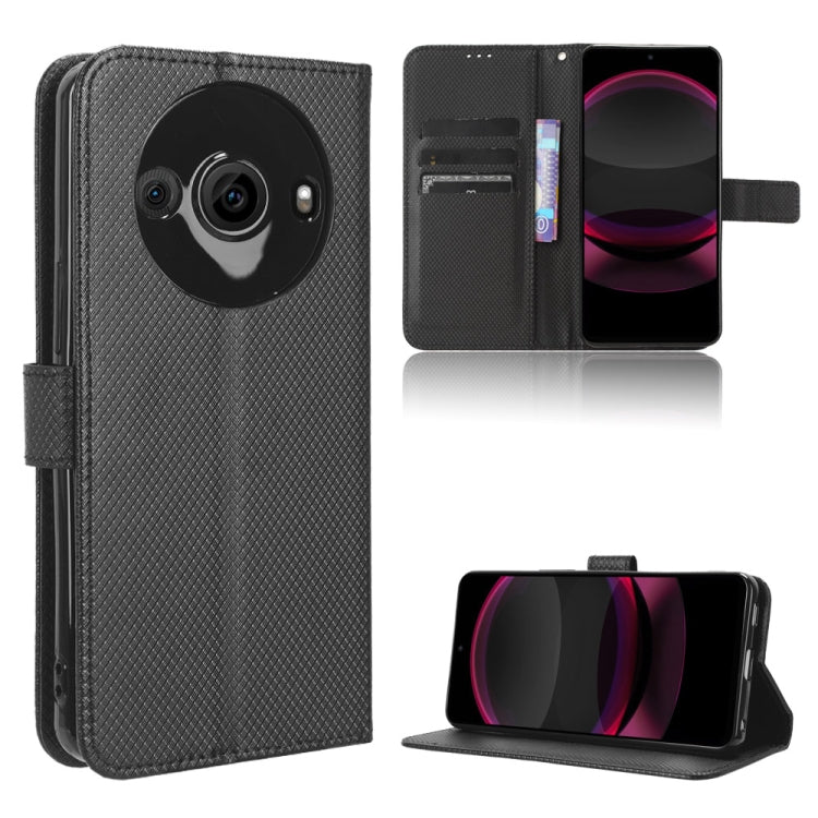 Custodia per telefono in pelle con trama a diamante, For Sharp Aquos R9, For Sharp Aquos Sense8, For Sharp Aquos R8 Pro / Leica Leitz Phone 3, For Sharp Aquos R8