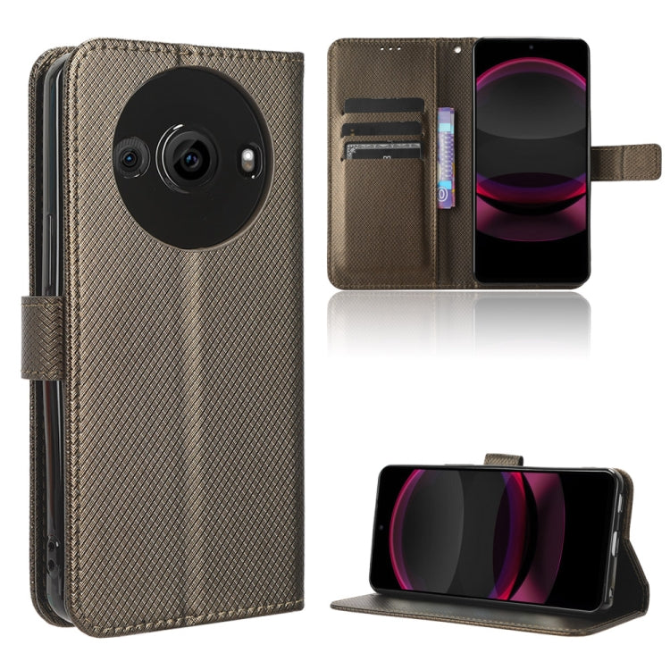 Custodia per telefono in pelle con trama a diamante, For Sharp Aquos R9, For Sharp Aquos Sense8, For Sharp Aquos R8 Pro / Leica Leitz Phone 3, For Sharp Aquos R8